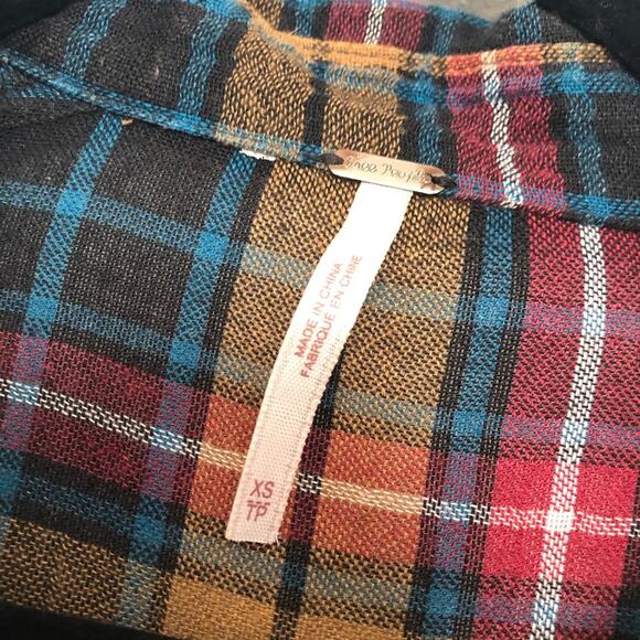 Free People Stitch Detail Plaid Button Up Shirt - Picture 7 of 7